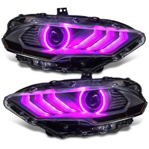 Ford Mustang Headlight Assembly - ORACLE Lighting - Black Series - Dynamic ColorSHIFT - `18-`23